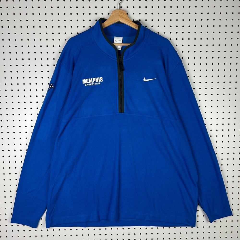 Nike Memphis Basketball Dri-Fit 1/4 Zip Pullover Blue 3XL Penny Hardaway 1 Cent